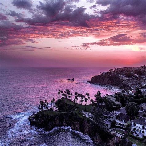 Sunset In Laguna Beach Ca By Ig Ashxvisuals Aerial Photography