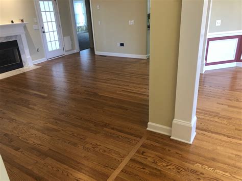 Please read the full article on gray hardwood floors. Bona Early American stain on red oak hardwood floors ...