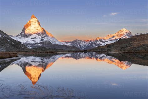 Matterhorn Reflection In Riffelsee Lake At Sunrise Gornergrat Zermatt