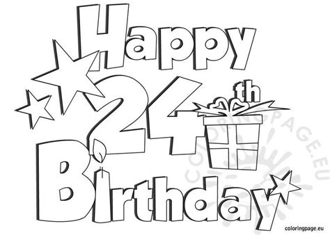 Happy 24 Birthday Coloring Page Coloring Page