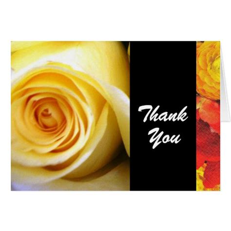 Yellow Rose Thank You Card Zazzle