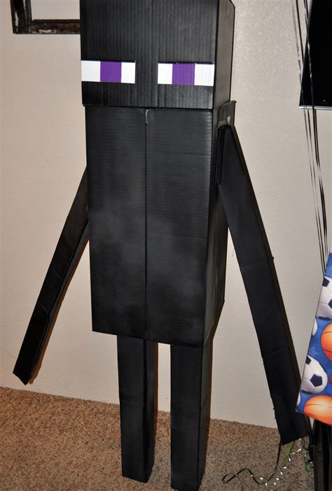Enderman From Minecraft Made By My Husband Out Of Boxes For Our Sons