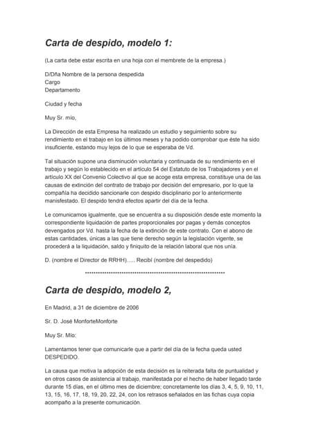 Carta De Despido Segun La Nueva Reforma Laboral Sample Web E Images