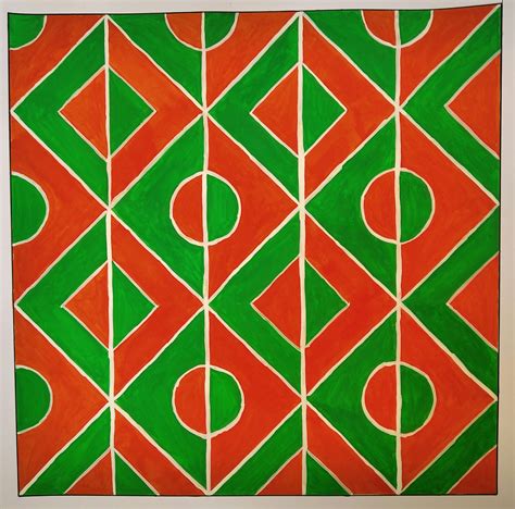 Nirmana pola Geometris (Warna Panas Dingin) | Pola geometris, Warna