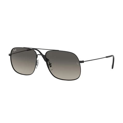 men s square aviator sunglasses black gray gradient ray ban® touch of modern