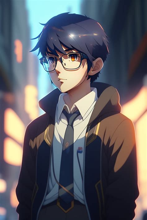 Lexica A Nerdy Anime Boy Is Problem Solving Alone Thinking About