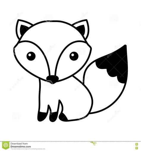 Classy Inspiration Fox Clipart Black And White Cute Isolated Icon Stock Vector Illustration Of