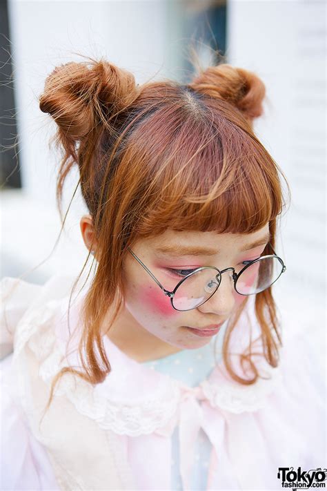 Japanese Twin Buns And Glasses Tokyo Fashion