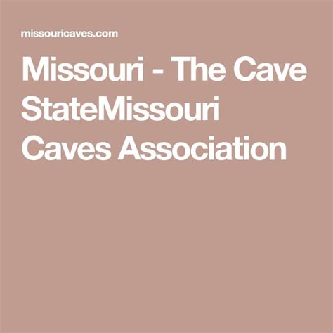 Missouri The Cave Statemissouri Caves Association Missouri