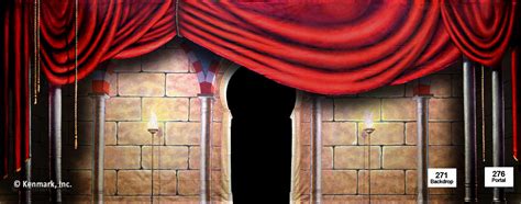 Arabian Court Red Drape Borders Legs Scenic Backdrop By Kenmark Backdrops