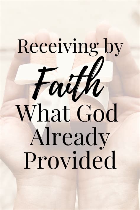 Receiving By Faith What God Already Provided In Due Time