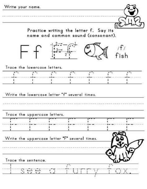 Letter F Worksheet For Preschool And Kindergarten Activity Shelter