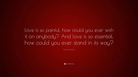 David Levithan Quote Love Is So Painful How Could You Ever Wish It