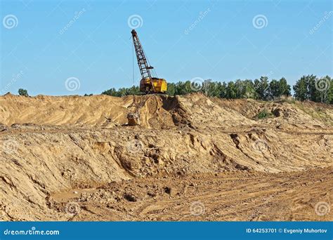 Extraction Of Clay For Brick Production Shovels Stock Image Image Of