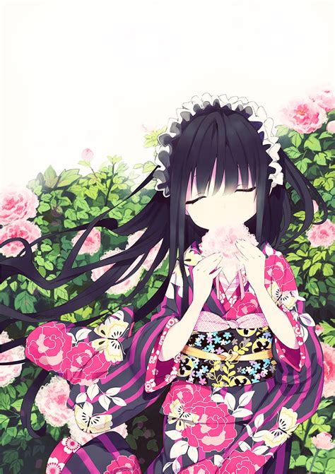 Flowers Kimono Girl Art Beautiful Pictures Anime Funny