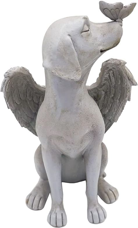 Szhtswu Angel Dog Memorial Statue Pet Memorial Garden Stone