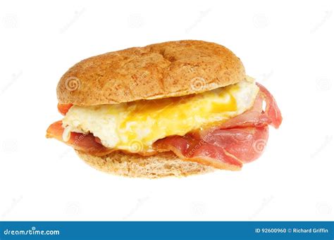 Fried Egg And Bacon Roll Stock Photo Image Of Yolk Isolated 92600960