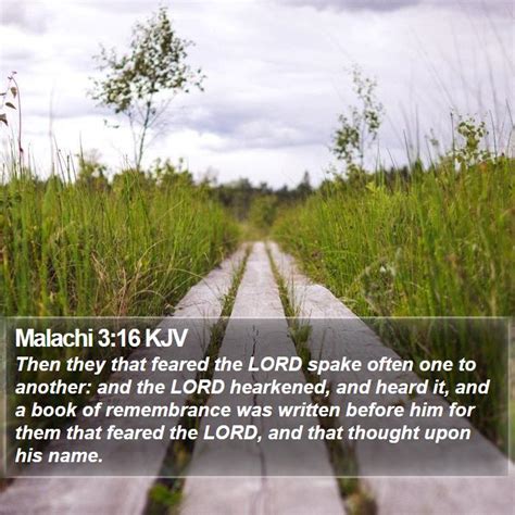 Malachi 316 Kjv Then They That Feared The Lord Spake Often One To