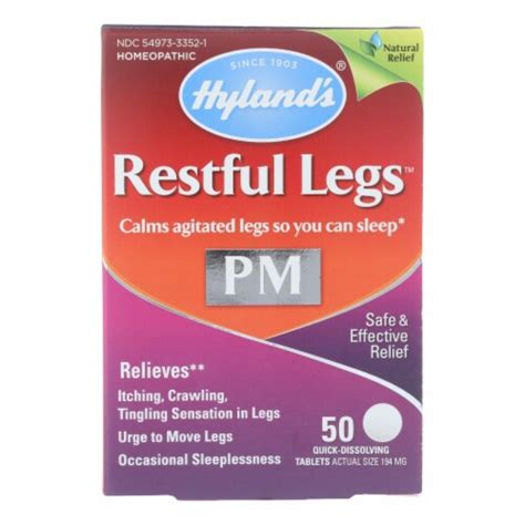 Hylands Homeopathic Restful Legs Pm 50 Tab 1 Pack50 Tablets Kroger