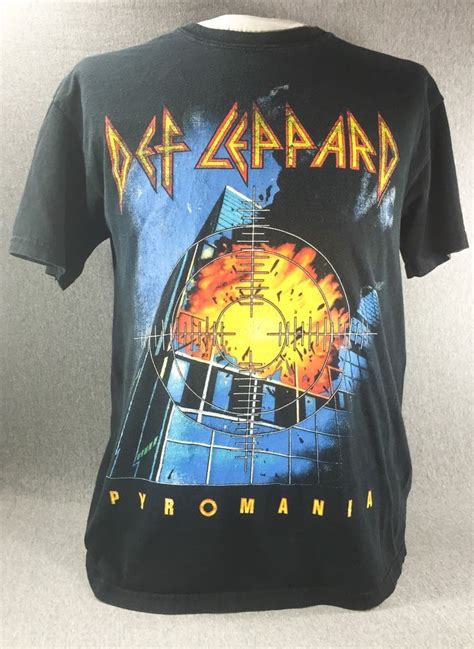 Def Leppard Mens Pyromania Medium T Shirt 80s Rock Hair Band Rock