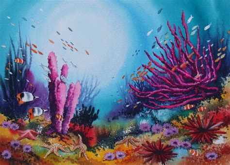Coral Reef Painting Ocean Coral Reef Acrylic Painting Tutorial Live