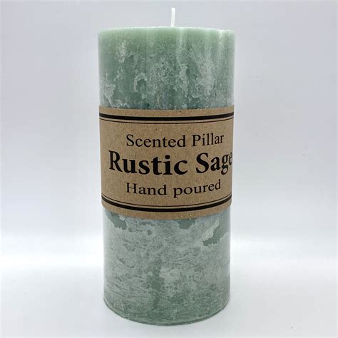 Large Sage Green Pillar Candle Uk