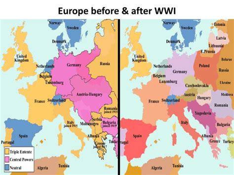 Map Of Europe Before And After World War One United States Map