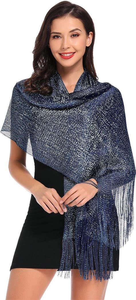 Navy Blue Evening Shawls And Wraps Vimate Sparkling Shawls And Wraps