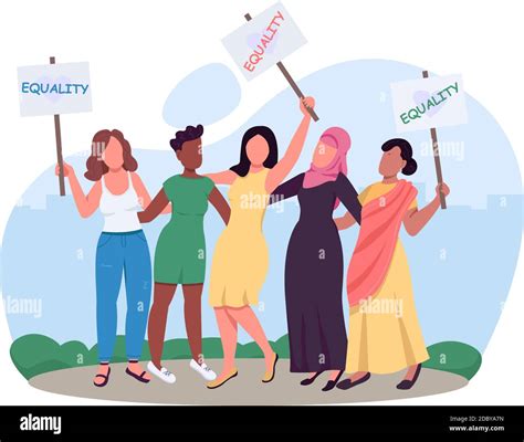 Female Empowerment 2d Vector Web Banner Poster Stock Vector Image