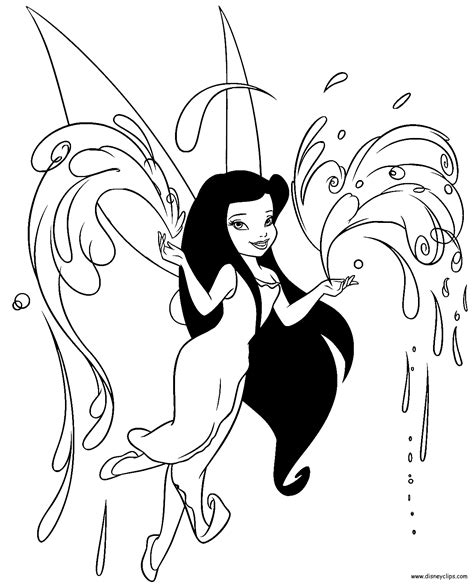 Tinker bell flying a kite. Disney fairy silvermist coloring pages download and print ...