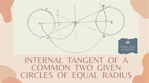 How To Draw Internal Tangent Of A Common Two Given Circles Of Equal