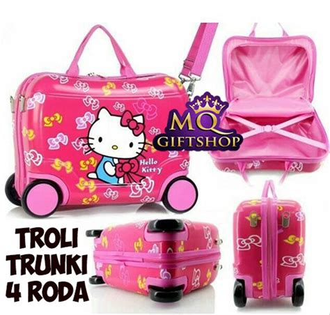 Hello kitty nama lengkap nya kitty white yang juga merupakan kucing berwarna putih yang mempunyai ciri khas pita di bagian atas kepalanya. Jual TROLI TRUNKI RODA 4 FIBER HELLO KITTY PINK IMPORT ...