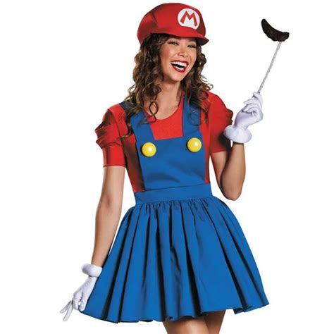 Halloween Super Mario Bros Kostium Dla Dorosłych Kobiety Anime Cosplay Super Mario Kostium