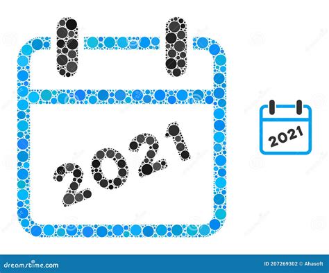 2021 Calendar Mosaic Of Circle Pixels Stock Illustration Illustration