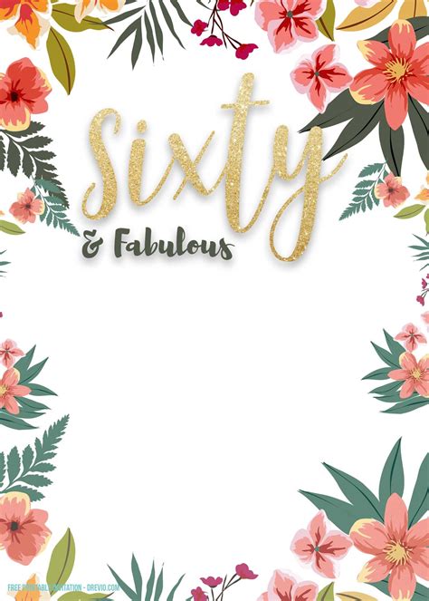 Creating your design takes just a few clicks and it's super easy to translate your birthday party invitation into a matching party poster, banner or card using our magic resize button. FREE Printable 60th Invitation Template - Latest Design ...