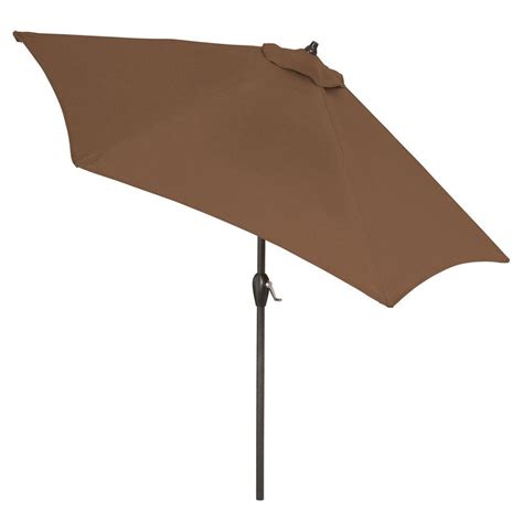 Hampton Bay 9 Ft Aluminum Market Patio Umbrella In Brown Solid 9900