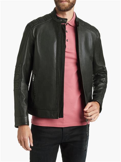Boss Slim Fit Leather Jacket At John Lewis And Partners