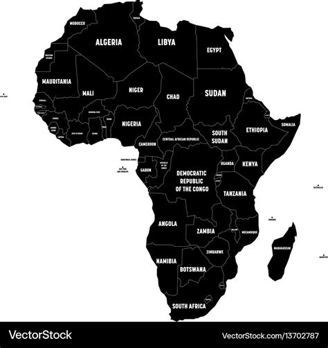 Simple Flat Black Map Africa Continent Royalty Free Vector