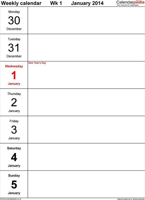 4 Week Calendar Template Calendar Printables Weekly Calendar