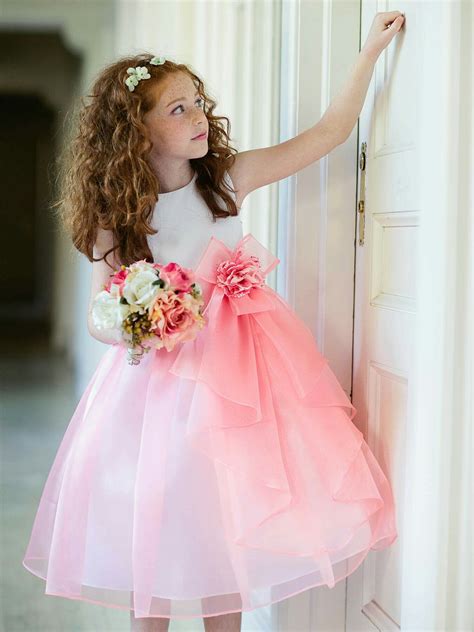 pink and white flower girl dress coral flower girl dresses flower girl dresses white flower