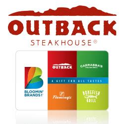 Maybe you would like to learn more about one of these? Buy Outback Steakhouse Gift Cards gift cards at GiftCertificates.com