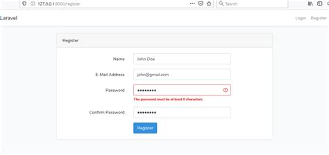 Laravel Authentication Registration Login Password Reset