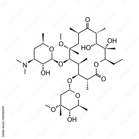 Clarithromycin Antibiotic Drug Macrolide Class Molecule Antibacteria