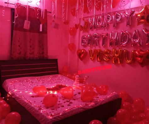 Make it an unforgettable birthday for him (updated 2021). Romantic Room Decoration For Surprise Birthday Party in ...