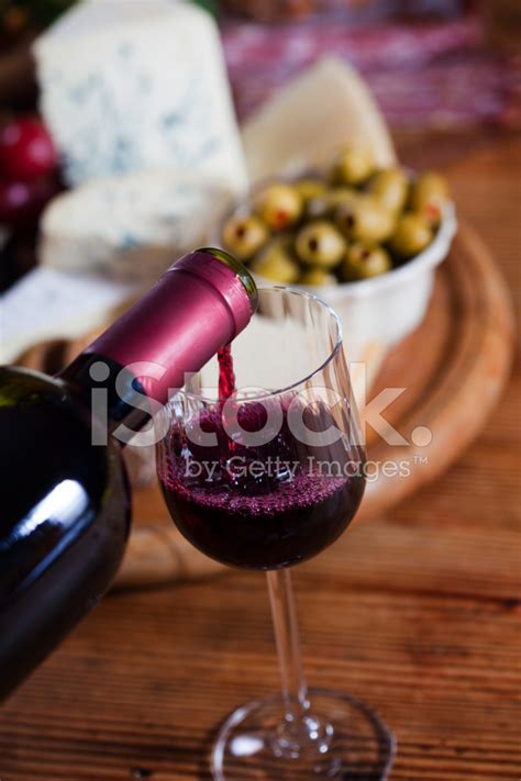 Red Wine And Cheese Stock Photos