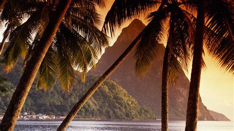 Background Background Soufriere Piton Beach Lucia For Your Mobile Tablet Explore St