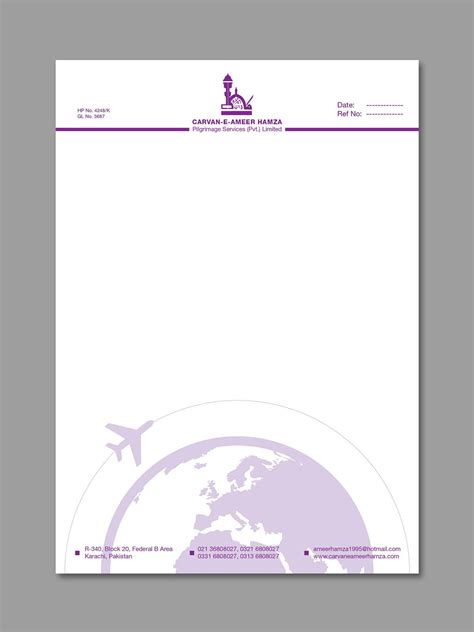Fill, sign and send anytime, anywhere, from any device with pdffiller. Purple A4 Letter Head Design for Travel Agency ...