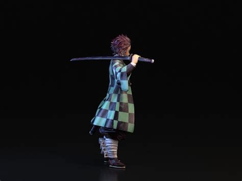 Tanjiro 3d Person Holding Sword 3d Model Cgtrader