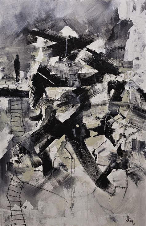 Where I Am Original Black And White Abstract Acrylic