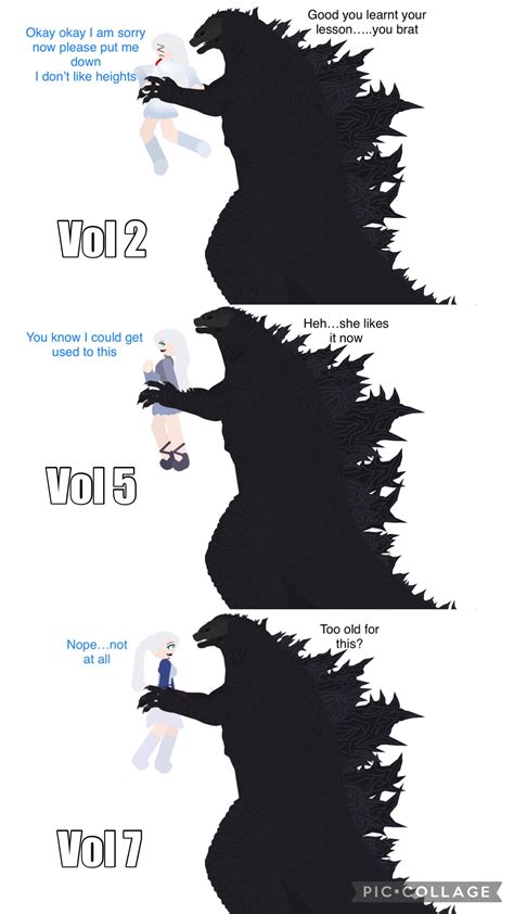 Godzilla Lifting Up Weiss By Darkdragon992 On Deviantart